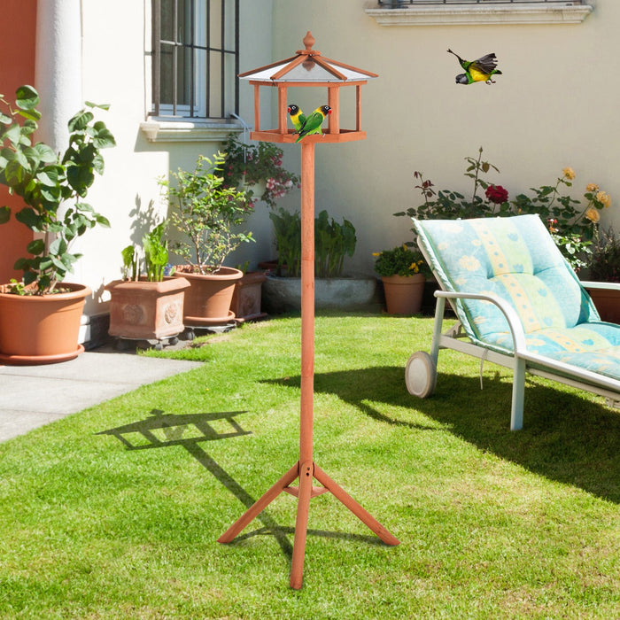 Wooden Bird Feeding Station for Garden, Patio, Balcony