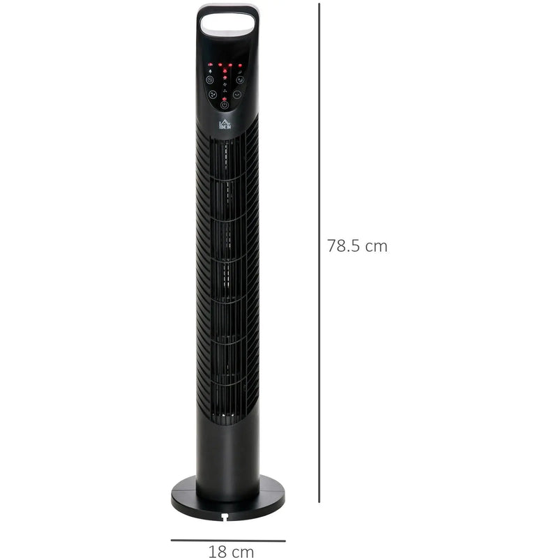 40W Tower Fan with Remote, Oscillation, 3 Speeds, 78.5H cm Homcom