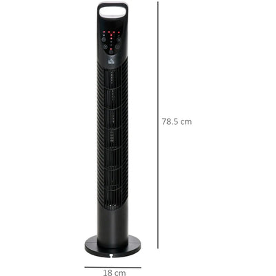 40W Tower Fan with Remote, Oscillation, 3 Speeds, 78.5H cm Homcom