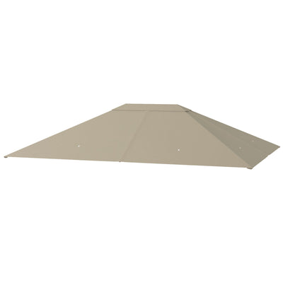 Outsunny 3 x 4m Gazebo Canopy Replacement Cover, Gazebo Roof Replacement (TOP COVER ONLY), Khaki Outsunny