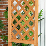 Outsunny Patio Garden Bench, Natural Wooden Garden Arbour with Seat for Vines/Climbing Plants, Natural Outsunny