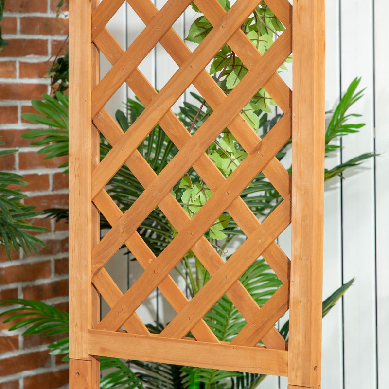 Outsunny Patio Garden Bench, Natural Wooden Garden Arbour with Seat for Vines/Climbing Plants, Natural Outsunny