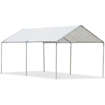 3x6m Heavy Duty Carport - Galvanized Steel - White Outsunny