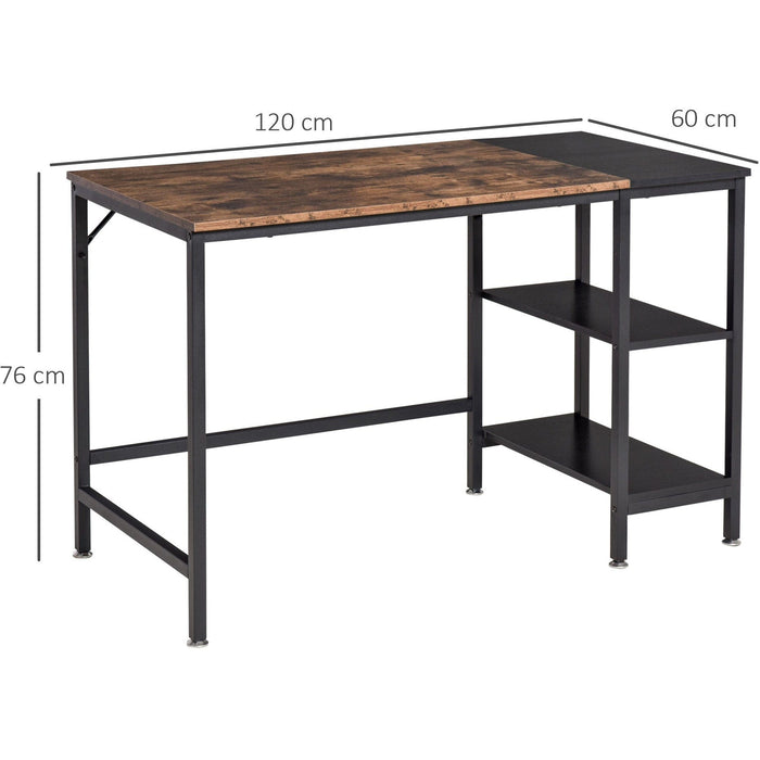 Study & Home Office Desk With Shelves, 120x60x76cm