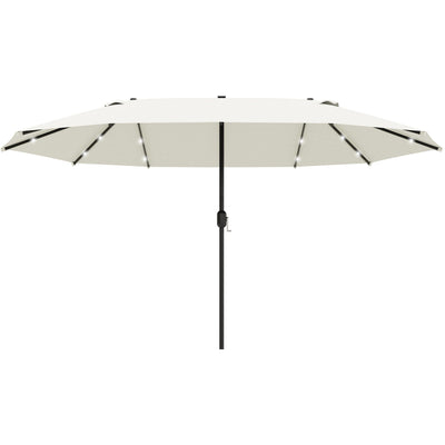 4.4m Double Sided LED Garden Parasol - Patio Sun Shade Outsunny