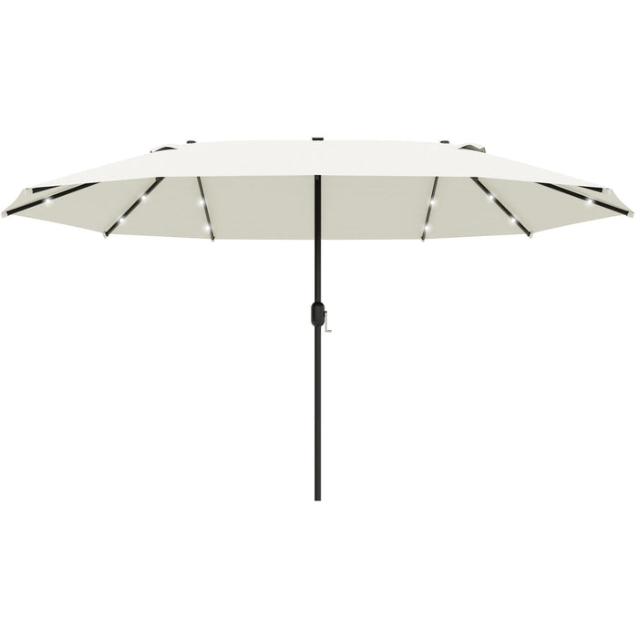 4.4m Double Sided LED Garden Parasol - Patio Sun Shade