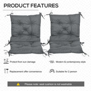 Thick Outdoor Seat Cushions With Backs, Grey Outsunny