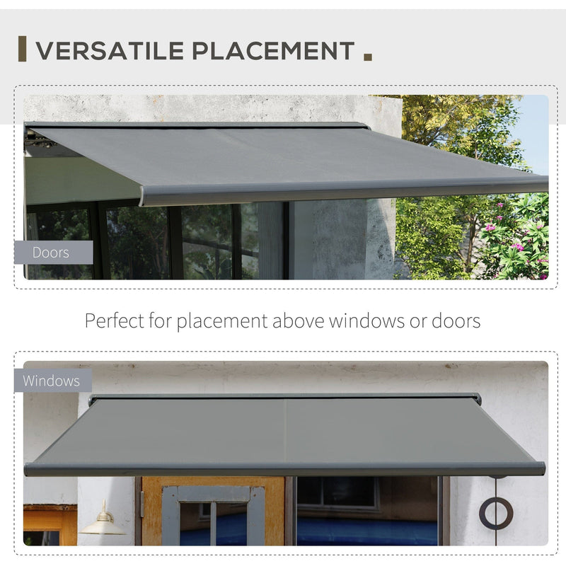 300 x 250cm Electric Awning - R/C & LED, Grey