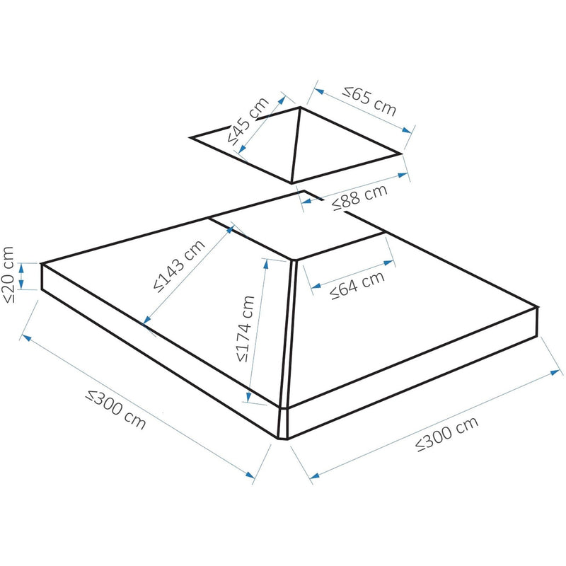 Waterproof Gazebo Canopy Replacement 3x3 (Top Only)