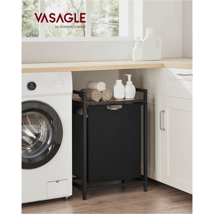Vasagle Laundry Hamper Removable Bag, Rustic Brown and Black