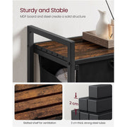 Vasagle Laundry Hamper Removable Bag, Rustic Brown and Black