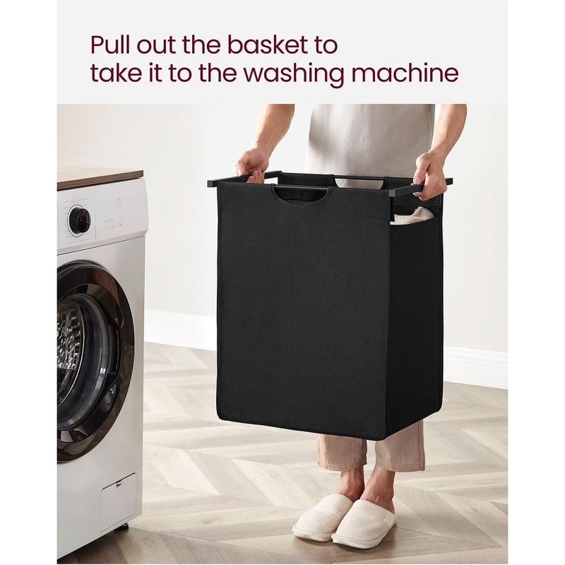 Vasagle Laundry Hamper Removable Bag, Rustic Brown and Black