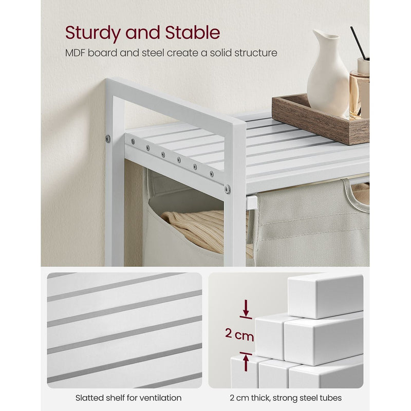 Vasagle Laundry Hamper Removable Bag, White