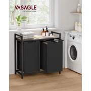Vasagle Laundry Hamper 2 Compartment, Brown &  Black
