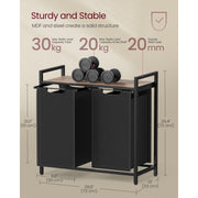 Vasagle Laundry Hamper 2 Compartment, Brown &  Black