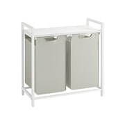White Dual Compartment Laundry Hamper by Vasagle - Optimise your laundry routine