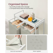 White Dual Compartment Laundry Hamper by Vasagle - Optimise your laundry routine