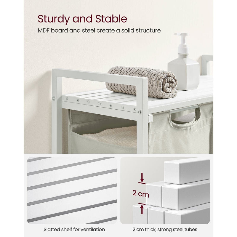 White Dual Compartment Laundry Hamper by Vasagle - Optimise your laundry routine