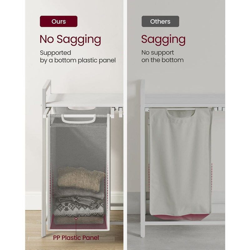 White Dual Compartment Laundry Hamper by Vasagle - Optimise your laundry routine