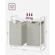 White Dual Compartment Laundry Hamper by Vasagle - Optimise your laundry routine