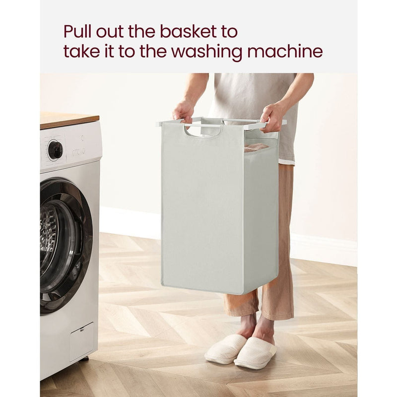 White Dual Compartment Laundry Hamper by Vasagle - Optimise your laundry routine