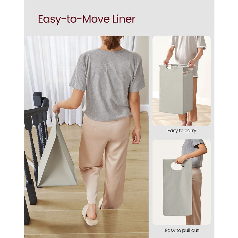 White Dual Compartment Laundry Hamper by Vasagle - Optimise your laundry routine