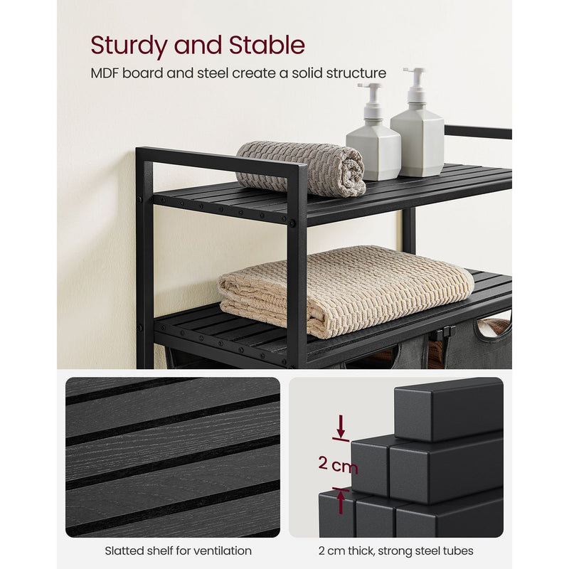 Vasagle Black and Grey 2 Compartment Laundry Sorter - Perfect for sorting your whites and darks