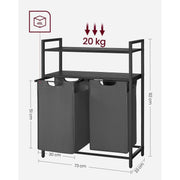 Vasagle Black and Grey 2 Compartment Laundry Sorter - Perfect for sorting your whites and darks