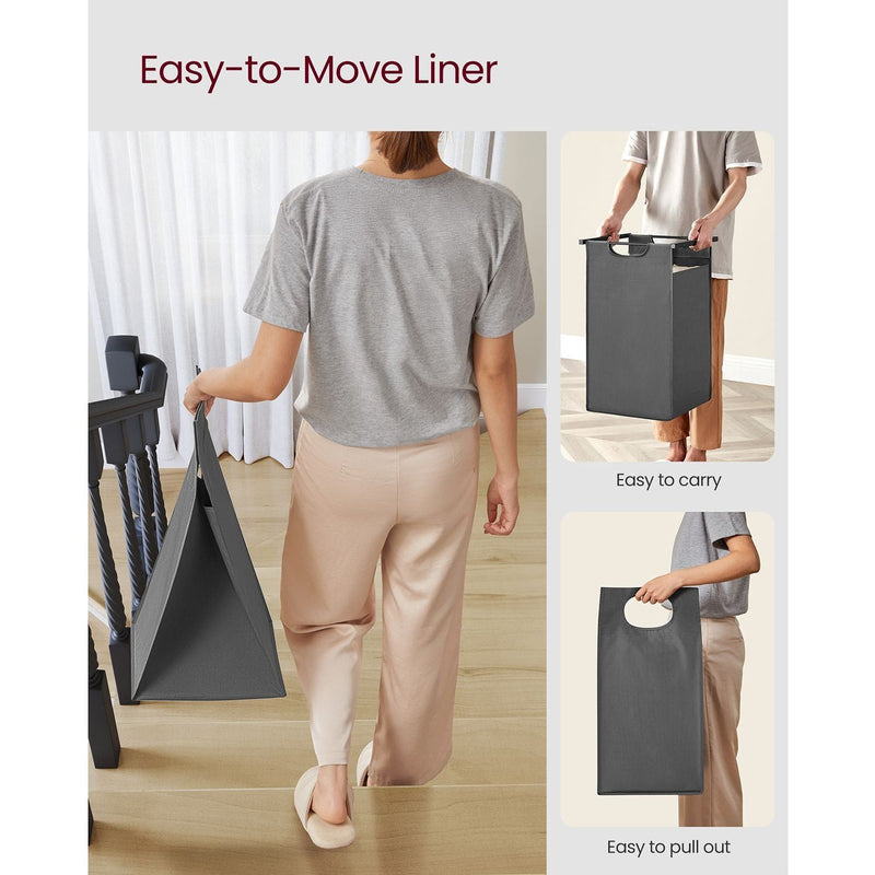 Vasagle Black and Grey 2 Compartment Laundry Sorter - Perfect for sorting your whites and darks