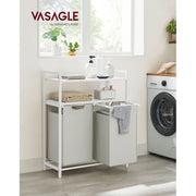 Vasagle White 2 Compartment Laundry Sorter - Perfect for streamlining your laundry your routine