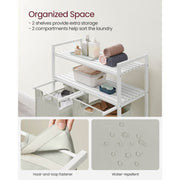 Vasagle White 2 Compartment Laundry Sorter - Perfect for streamlining your laundry your routine