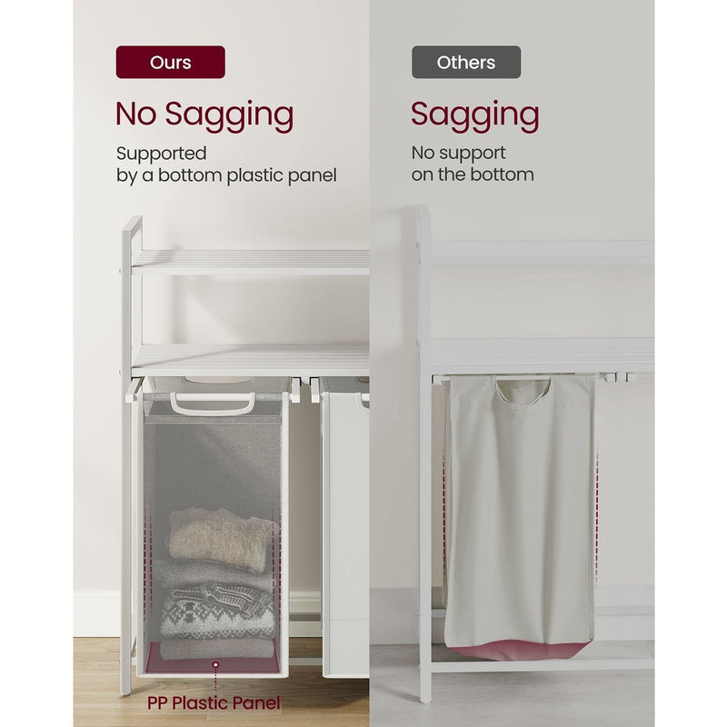 Vasagle White 2 Compartment Laundry Sorter - Perfect for streamlining your laundry your routine