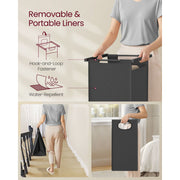 Vasagle Laundry Sorter with Hanging Bar and Shelf Rustic
