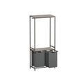 Vasagle Laundry Sorter with Hanging Bar and Shelf Grey