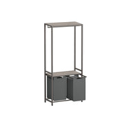 Vasagle Laundry Sorter with Hanging Bar and Shelf Grey