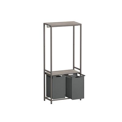 Vasagle Laundry Sorter with Hanging Bar and Shelf Grey