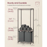 Vasagle Laundry Sorter with Hanging Bar and Shelf Grey