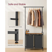 Vasagle Laundry Sorter with Hanging Bar, Brown & Black