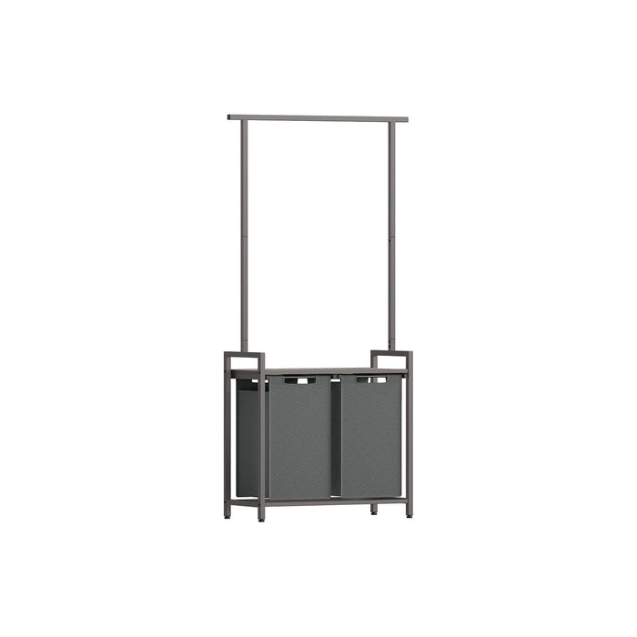 Vasagle Laundry Sorter with Hanging Bar, Greige & Grey