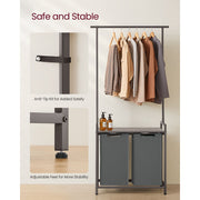Vasagle Laundry Sorter with Hanging Bar, Greige & Grey