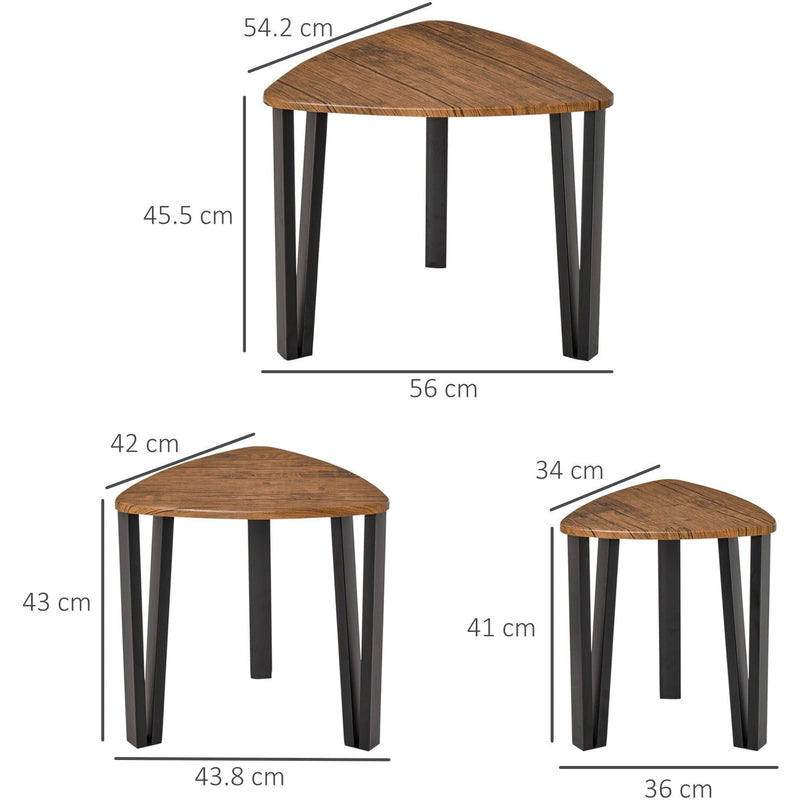 Nesting Coffee Table Set, Multifunctional, Walnut Grain