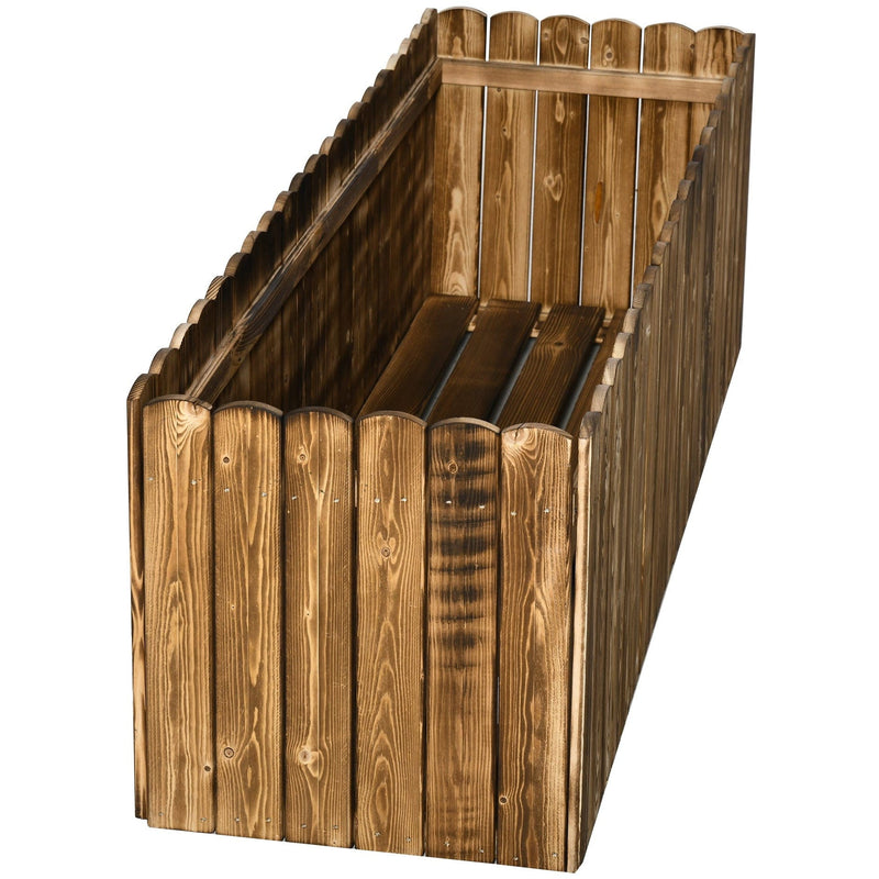 Large Wooden Garden Raised Bed Pot Outsunny