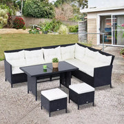 8-Seater Rattan Corner Dining Set