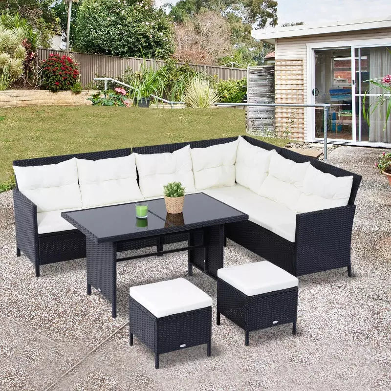 8-Seater Rattan Corner Dining Set