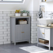 Grey Freestanding Bathroom Cabinet Kleankin