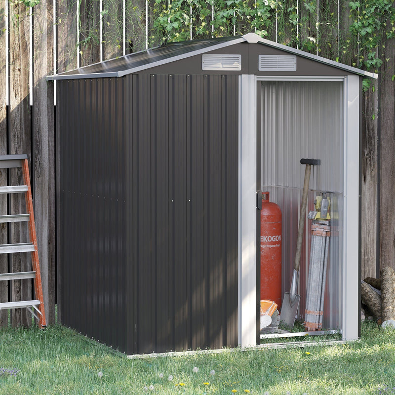 5x4 Metal Garden Shed, Grey