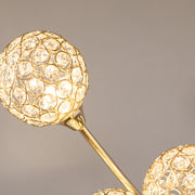HOMCOM Crystal Floor Lamps for Living Room Bedroom with 5 Light, Modern Upright Standing Lamp, 34x25x156cm, Gold Tone Homcom