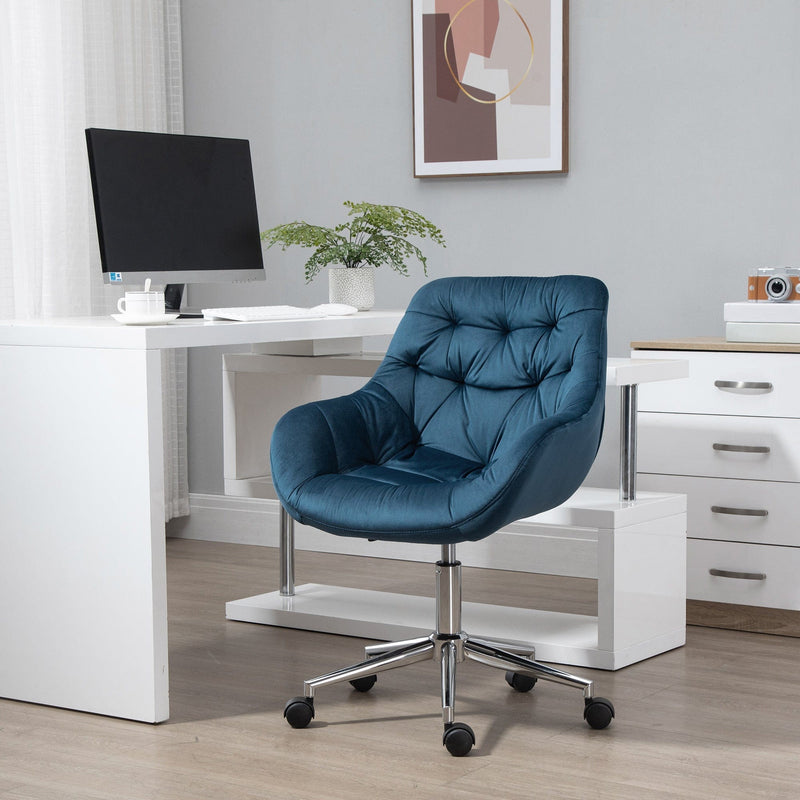 Blue Velvet Ergonomic Office Chair