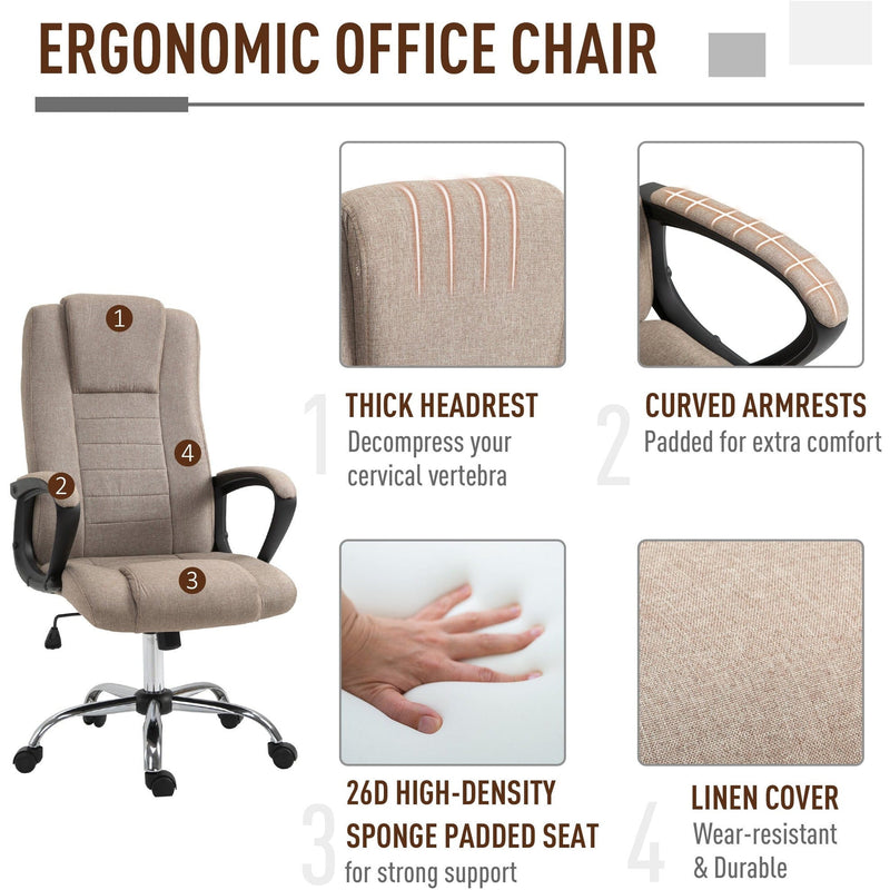 High Back Office Chair With Wheels, Adjustable Height