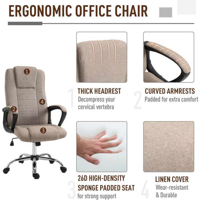 High Back Office Chair With Wheels, Adjustable Height